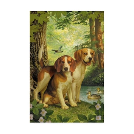 Dan Craig 'Beagles And Duck' Canvas Art,30x47